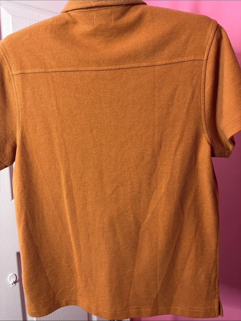 Hunt for J.Crew Men’s M Camel Knit Camp Collar Button Front Shirt